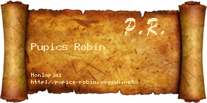 Pupics Robin névjegykártya